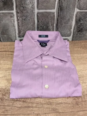 GAP Men's Long Sleeve Fitted Premium Large 16-16 1/2 Lavender Dress Shirt CL167 - Image 1 of 3