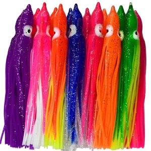 50X Octopus Squid Skirt Hoochies Köder Weich Angelköder Köder Fischköder Hoochies - Bild 1 von 21