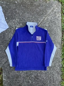 VTG Y2K 2000’s Reebok NFL New York Giants 1/4 Zip Fleece - SZ M (Kids) - Picture 1 of 5