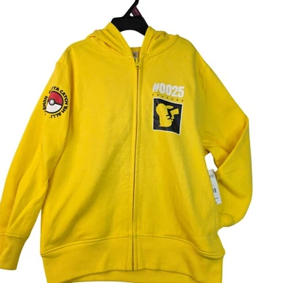Chaqueta con capucha amarilla Pokemon Pikachu S 6/7 niños mezcla de algodón Foto 1 de 4