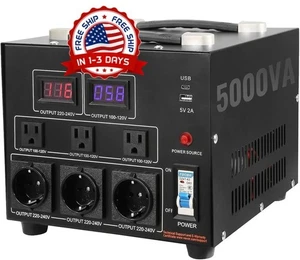 TRANSFORMADOR DE CORRIENTE 5000W CONVERTIDOR DE VOLTAJE 220V A 110 O 110V A 220V - Picture 1 of 8