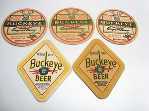 Circa 1940s Buckeye Coasters, Set of 5, Toledo, Ohio - Picture 1 of 2
