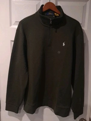 Polo Ralph Lauren Hombre 1/4 Cremallera Jersey Talla XL Verde  Foto 1 de 4
