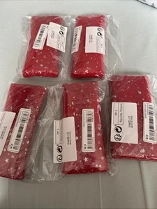 New Red Tulle Fabric Moons &stars - Picture 1 of 2