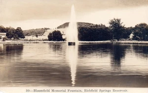 Bloomfield Memorial Fountain Richfield Springs Reservoir NY Real Photo Postcard - Picture 1 of 2