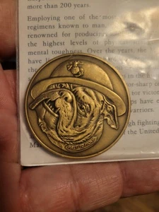 UNITED STATES MARINE CORPS BULLDOG BRONZE 1-3/4" CHALLENGE COIN - Bild 1 von 7