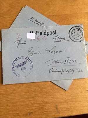 SS-Feldpost Panzer , Imposanter Stempel Und stummer Stempel 1943 - Bild 1 von 4