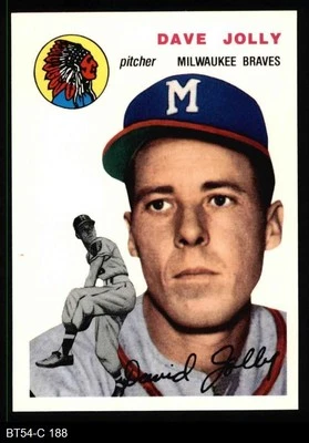 1954 Topps Archives / Reprint #188 Dave Jolly Braves 8 - NM/MT - Image 1 of 2