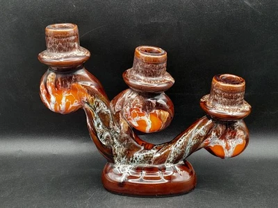 ANCIEN CHANDELIER BOUGEOIR EN CÉRAMIQUE VINTAGE VALLAURIS NON SIGNÉ - Photo 1/4