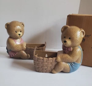 2 bolsillos para maceta de pared de oso de peluche niño niña Burwood años 80 kitsch - Imagen 1 de 13