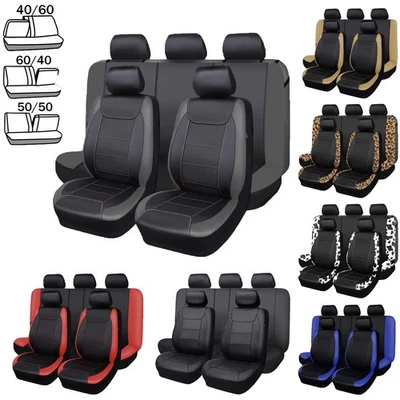 For Mazda 3 6 CX-5 CX-7 Car Seat Covers 5-Seats Front Rear - Full Set Leather - Image 1 of 4