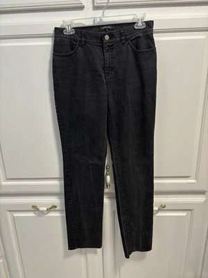 Pantalones de mezclilla Lafayette 148 New York tiro medio pierna recta lavados negros para mujer talla 4 Foto 1 de 4