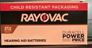 Rayovac Mercury Free Size 312 Hearing Aid Batteries, Total 36 Exp 09/2028 - Picture 1 of 4