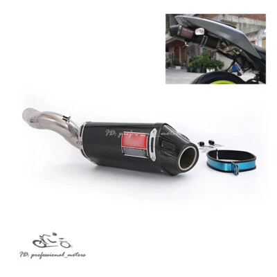 Deslizable para Kawasaki Ninja ZX6R 2004-2008 escape tubo de cola media puntas silenciador carbono Foto 1 de 4