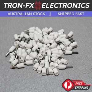 25/50/100Pcs E1006 18AWG 1mm² WHITE Insulated Ferrule Bootlace Terminals Crimp - Picture 1 of 7