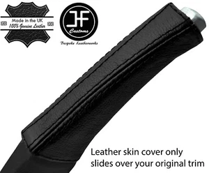 BLACK TOP GRAIN REAL LEATHER E BRAKE HANDLE COVER FITS VOLVO V70 S60 2001-2007 - Bild 1 von 2