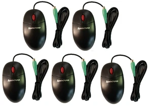Lot of 5 NEW Lenovo 0A88098 Logitech M-SBF96 PS2 3 BUTTON OPTICAL SCROLL MOUSE - Picture 1 of 2