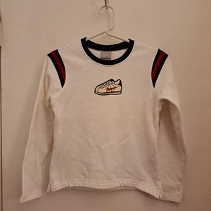 NIKE Kids Fleece Lined White Sweatshirt Size 10/12, Girls, Pullover - Picture 1 of 4