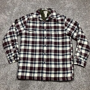LL Bean Shirt Size Small Plaid Flannel Fleece Lined Shacket Hand Pockets Men - Picture 1 of 9
