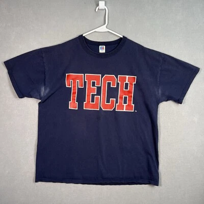 Vintage 90s Russell Athletic Virginia Tech T Shirt Adult XL Blue USA Made Mens - Image 1 of 4