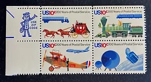 US Stamps, Scott #1572-75 10c 1975 Mr Zip block of 4 XF M/NH. PO fresh - Picture 1 of 3