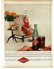 1959 RC Royal Crown Cola Soda little girl sitting primly Vintage Print Ad