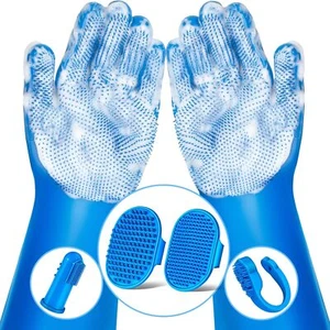 6PCS Pet Grooming Kit,Dog Bath Gloves&Brush,Cat&Dog Shampoo Supplies (Navy Blue) - Picture 1 of 66