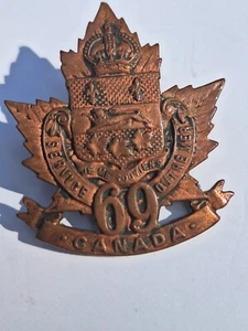 69th BATTALION WW1 CANADA CEF collar badge R J INGLIS LIMITED - Bild 1 von 4
