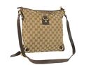 GUCCI Brown GG Canvas & Leather Crossbody Shoulder Bag Hand Bag Purse Used Italy
