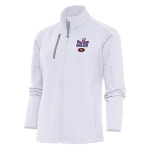 Women's San Francisco 49ers Antigua White Super Bowl LVIII Full-Zip Jacket L NEW - Picture 1 of 5