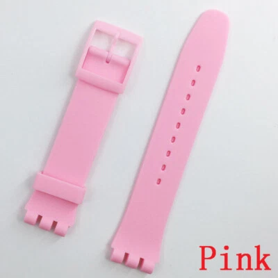 Wrist Watch Band Strap For Swatch 16mm 17mm 19mm 20mm Rubber Silicone Watchband - Image 1 of 4