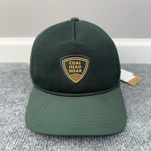 Coal Headwear Hat The Stream Olive Green Gold Logo Mid Snapback Mesh Back Cap - Picture 1 of 8