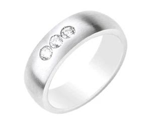 Round Brilliant Cut Diamond Men's Ring 14k Solid White Gold 0.30 Carat - Picture 1 of 1