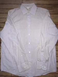CALVIN KLEIN Men’s Checkered Long Sleeve Button Down Dress Shirt Size Large - Picture 1 of 6
