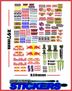 CONJUNTO DE LOGOTIPOS DE BEBIDAS ENERGÉTICAS TAMAÑO A4 TAMAÑO A4 - Imagen 1 de 1