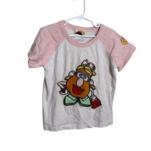 Hasbro Mrs. Potato Head Shirt Girl's 4-5 White Pink Short Sleeve 2007 - Picture 1 of 10