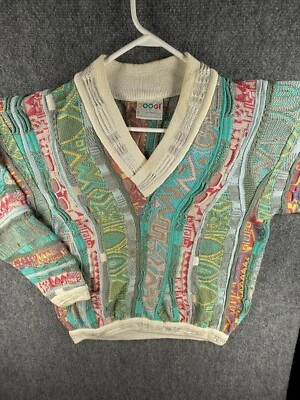 COOGI Australia Suéter Pascua Pastel Colorido Medio Tejido 3D Cuello en V Peso Pesado Foto 1 de 4