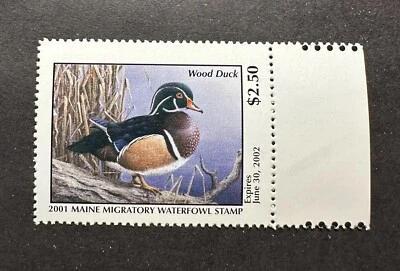 WTDstamps - 2001 MAINE - Lot3 - State Duck Stamp - Mint OG NH - Image 1 of 2