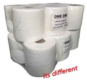 2 Ply White Centrefeed Rolls 150M Embossed "Rarely Found Paper" Super Absorbent - Picture 1 of 4
