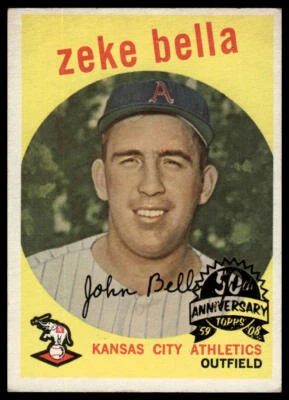 2008 Topps Heritage #254 Zeke Bella 50th Anniversary Buybacks Gray/darker back - Image 1 of 2