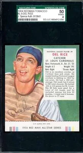 Del Rice JSA SGC Coa Signed 1954 Red Man Tobacco With Tab Autograph - Picture 1 of 1
