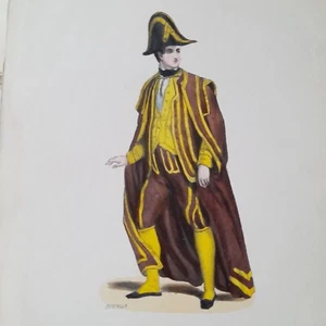 ROME SENATEUR DOMESTIQUE COSTUME GRAVURE COULEURS 1843 G83 - Imagen 1 de 1