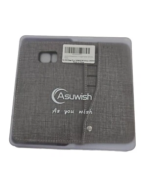 Para Samsung Galaxy S6 Edge+ Plus - Multi Tarjeta Billetera Abatible Estuche Gris Foto 1 de 4