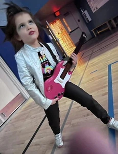 Mayoral Girls Faux Leather Moto Rocker Metallic Silver Zipper Jacket Sz 6 - Picture 1 of 7