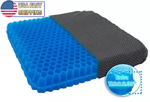 Gel Honeycomb Cooling Seat Cushion THICK 2.4" Breathable Ergonomic Orthopedic - Picture 1 of 8