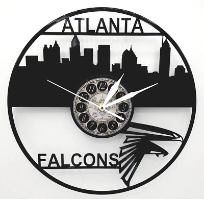 ATLANTA FALCONS | Reloj Disco Vinilo | Regalo Arte Pared Fútbol | ENVÍO GRATUITO Foto 1 de 2