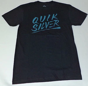 Neu mit Etikett Quiksilver kurzärmliges schwarzes T-Shirt "Slash Script" Medium L486 - Bild 1 von 2