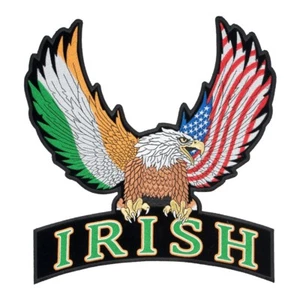 Irish Flag American Eagle & Rocker Patch, Eagle Back Patches - Picture 1 of 3