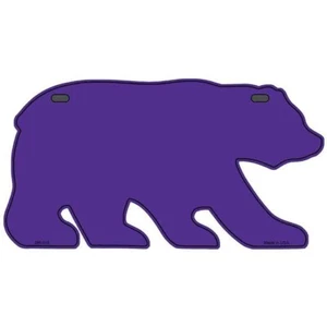 Solid Purple Novelty Metal Bear Shaped License Plate Sign Plaque Tag Wall Door - Picture 1 of 1