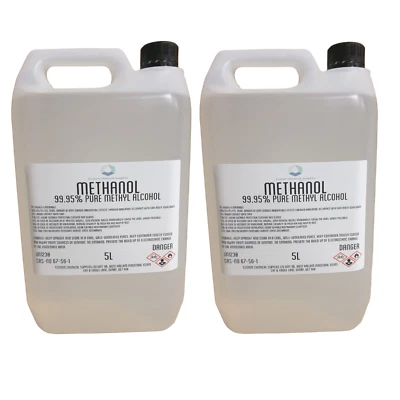 CUSTOM CHEMICAL SUPPLIES METHANOL 99.9% 10L - 2 x 5 LITRES - METHYL ALCOHOL/ METHANOL FUEL